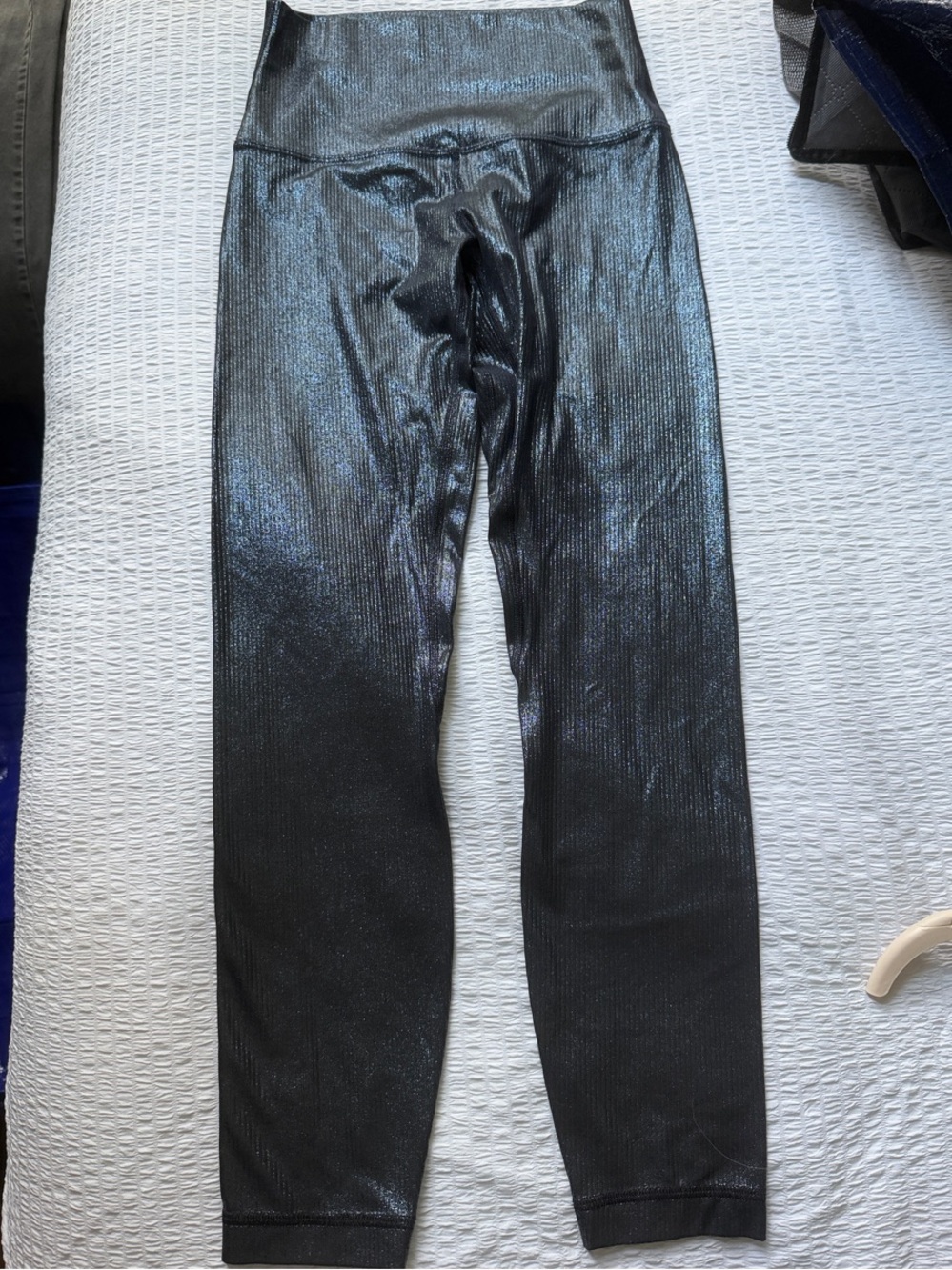 lululemon athletica Metallic Black High-Rise Ribbed Leggings